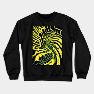 Abstract Colorful Yellow Static Swirl Crewneck Sweatshirt